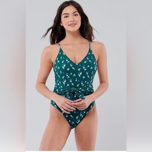Holliester Floral Green One-Piece Swimsuit